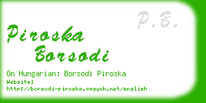 piroska borsodi business card